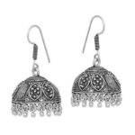 Elite Brass Silver Plating Oxidized jhumka Earrings For Women