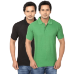 Men Multicoloured Cotton Blend Half sleeves Polos T-Shirt (Pack of 2)