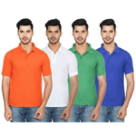 Men Multicoloured Cotton Blend Half Sleeves Polos T-Shirt (Pack of 4)