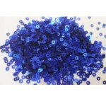 Blue metalic circular plastic sequins 3mm  pack of 100 gms