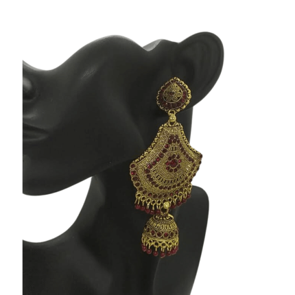Maroon Jhumka Earrings