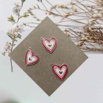 Heart Shape Charm Enamel Pendant for Necklace, Bracelet Size 18mm