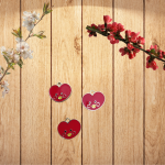 Red heart enamel charm 20mm